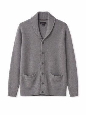 Black Brown 1826 Gray Shawl Collar Cardigan Sweater Men’s Classic Button Front